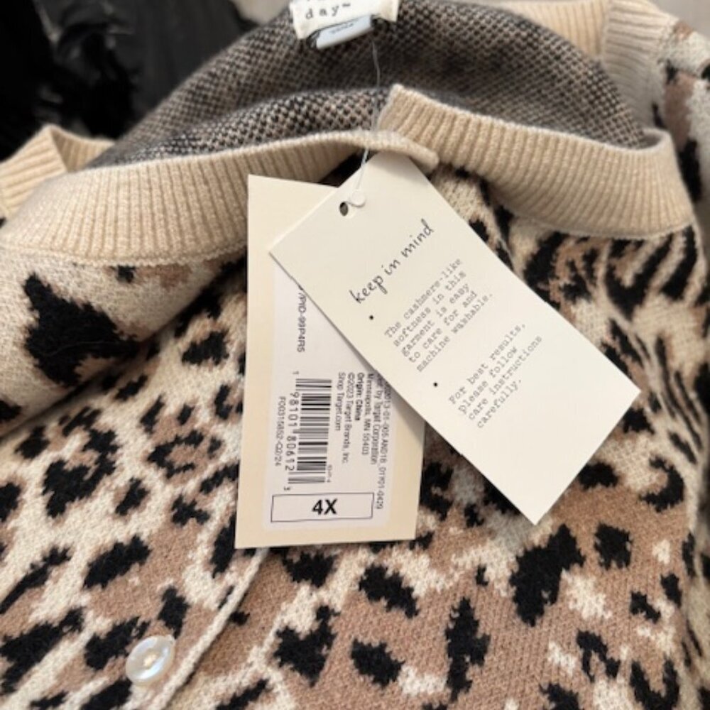A New Day Cheetah Print Cozy Sweater size 4X - Picture 3 of 3